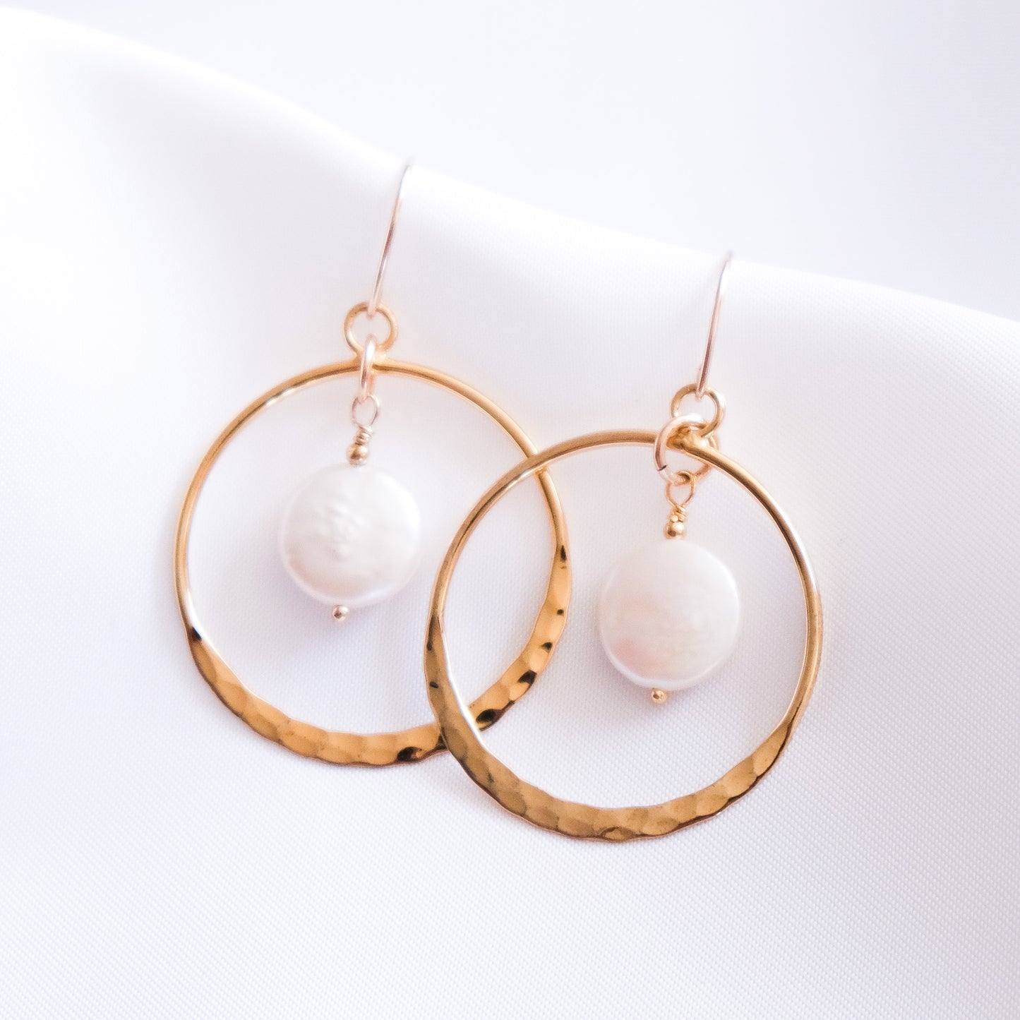 Natural Pearl Hoop Earrings