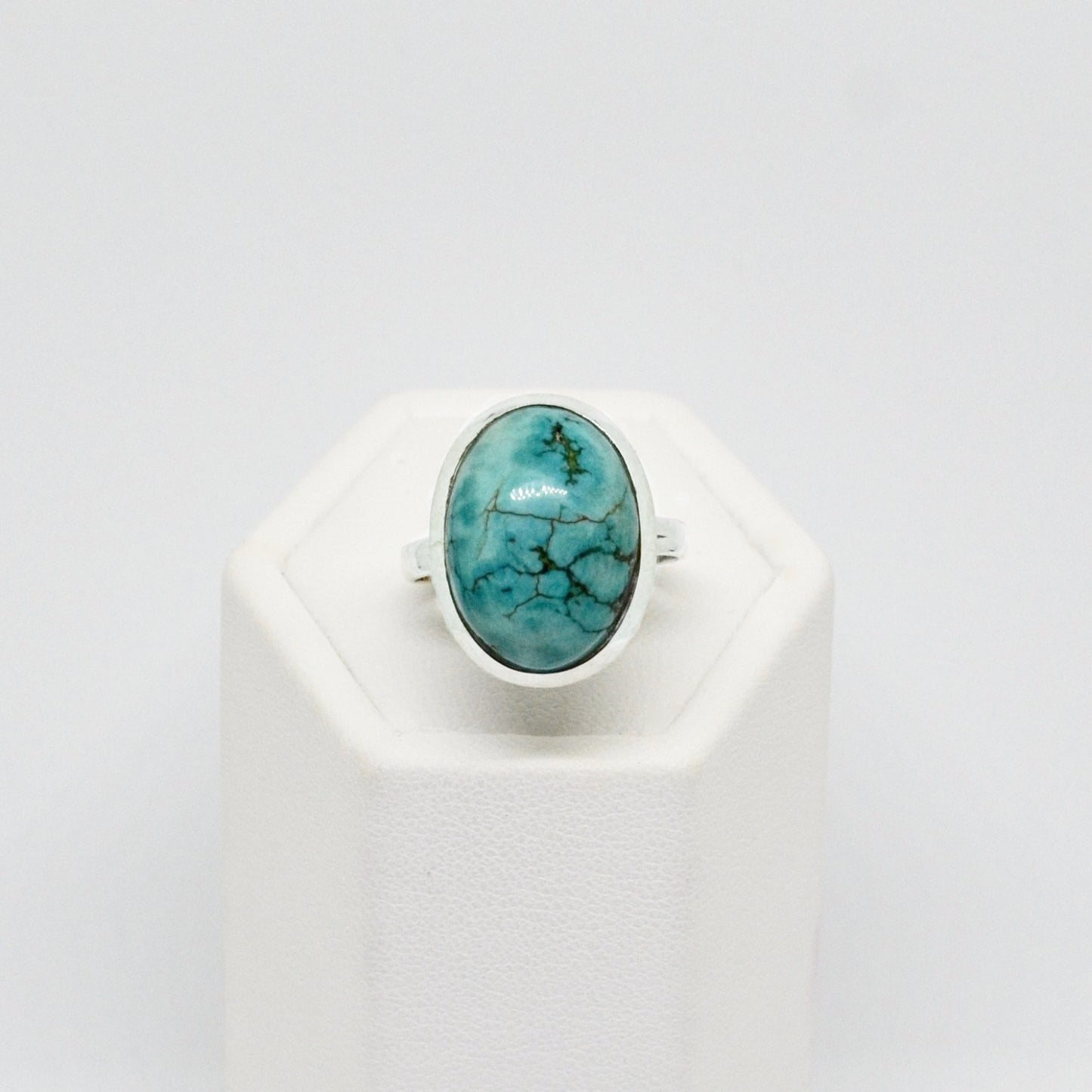 Sterling Silver Turquoise Oval Statement Ring