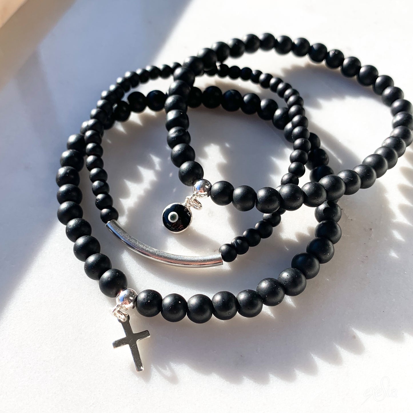 Adonis Silver Blackstone Bracelet