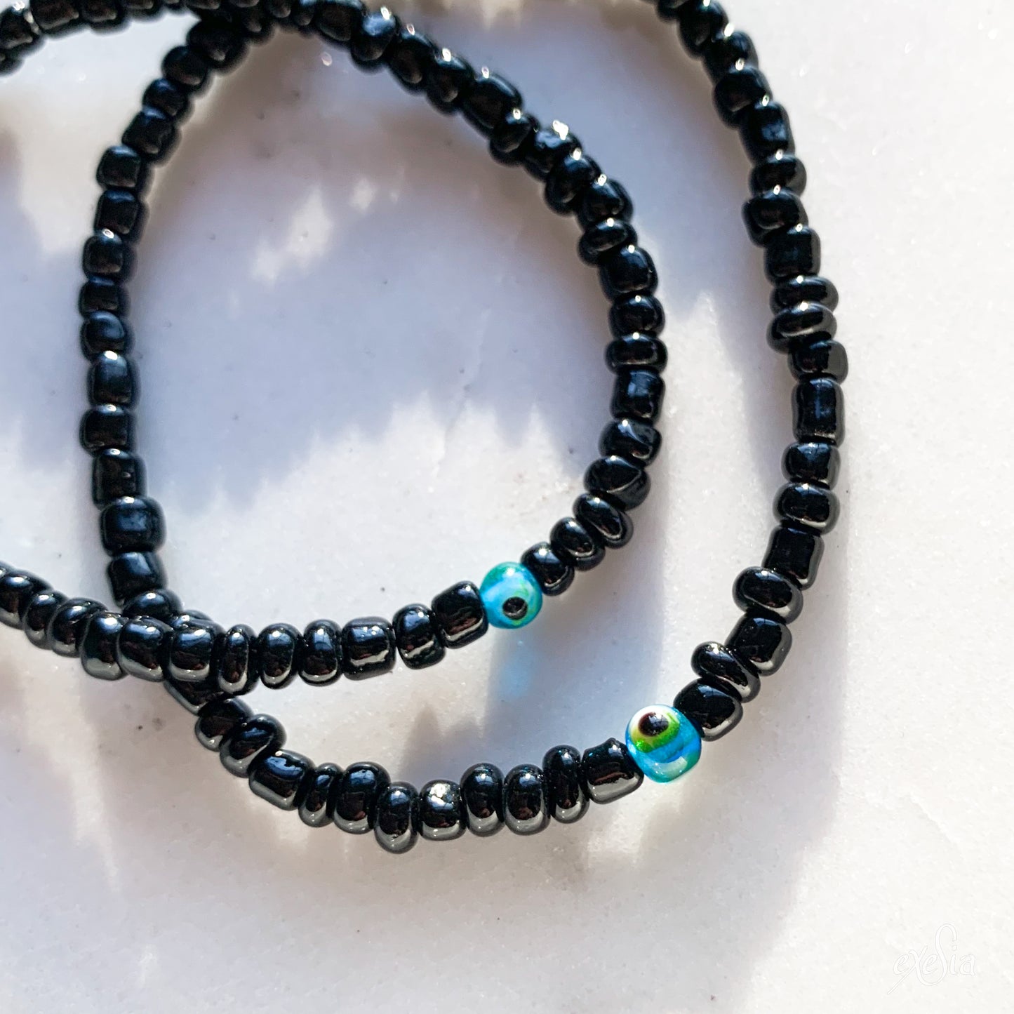Black Seed Bead Mati Bracelet