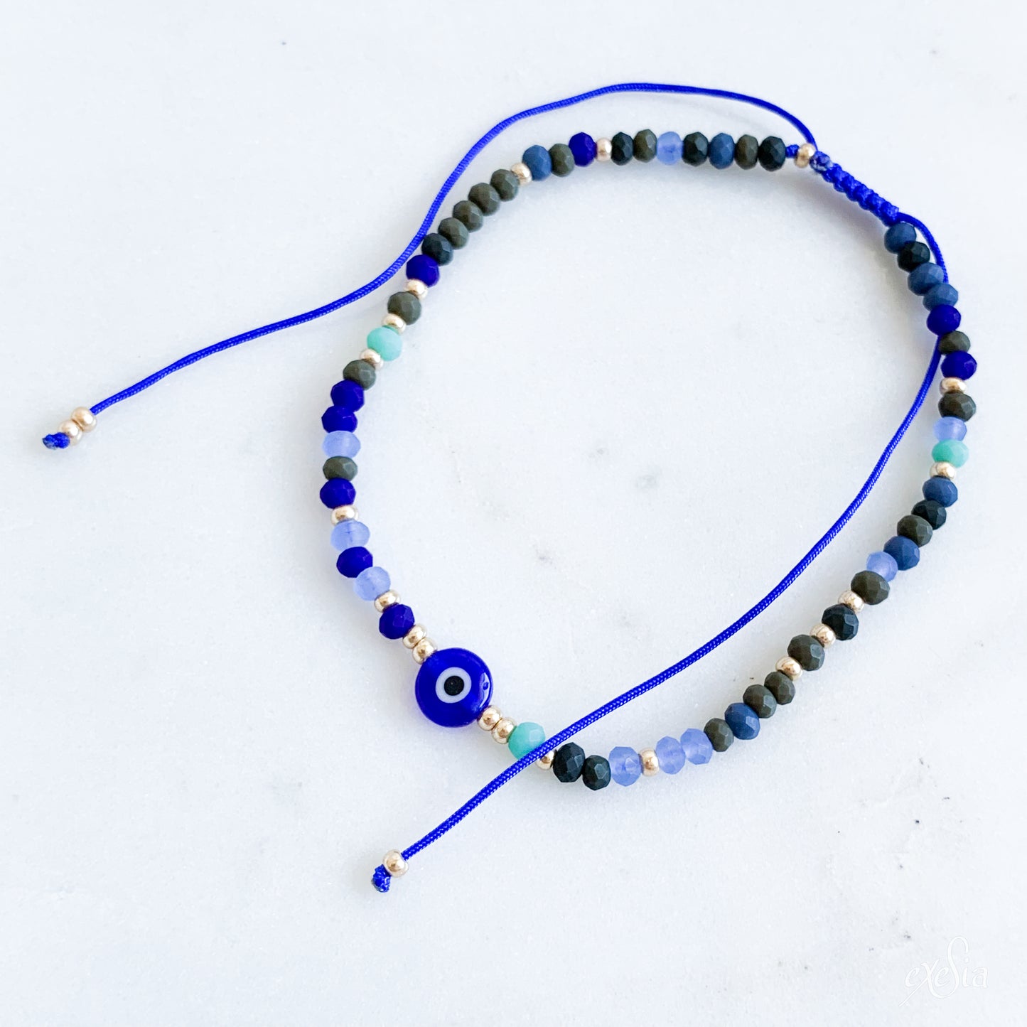 Speckled Seed Bead Mati Bracelet in Navy