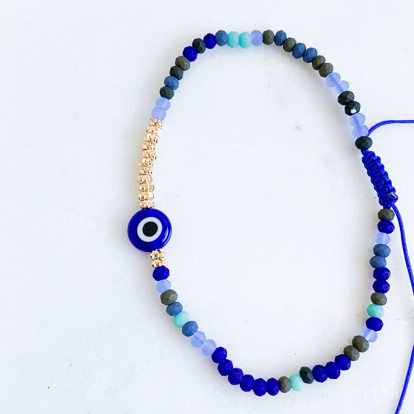 Speckled Seed Bead Mati Bracelet in Navy