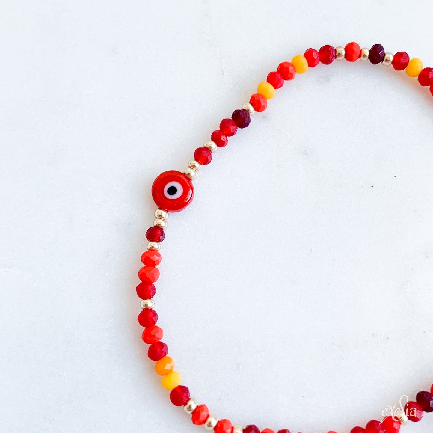 Speckled Seed Bead Mati Bracelet in Red