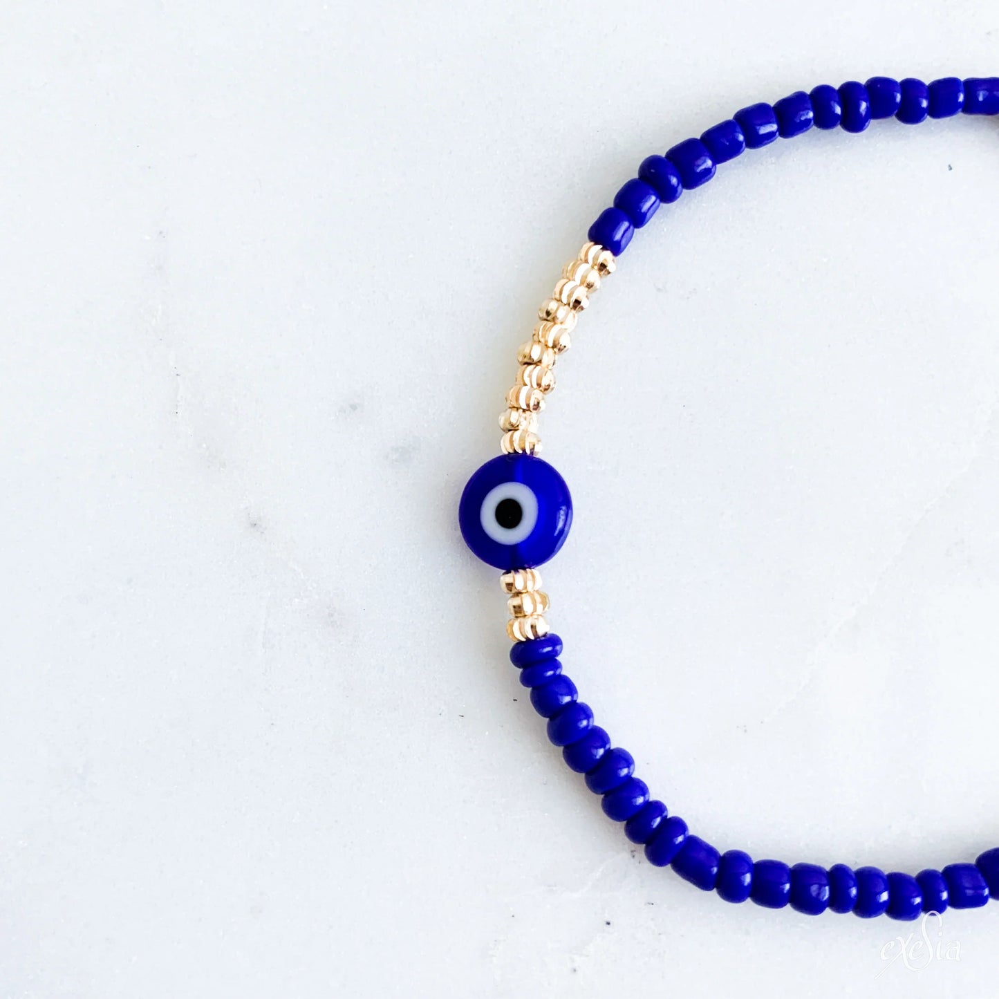 Speckled Seed Bead Mati Bracelet in Navy