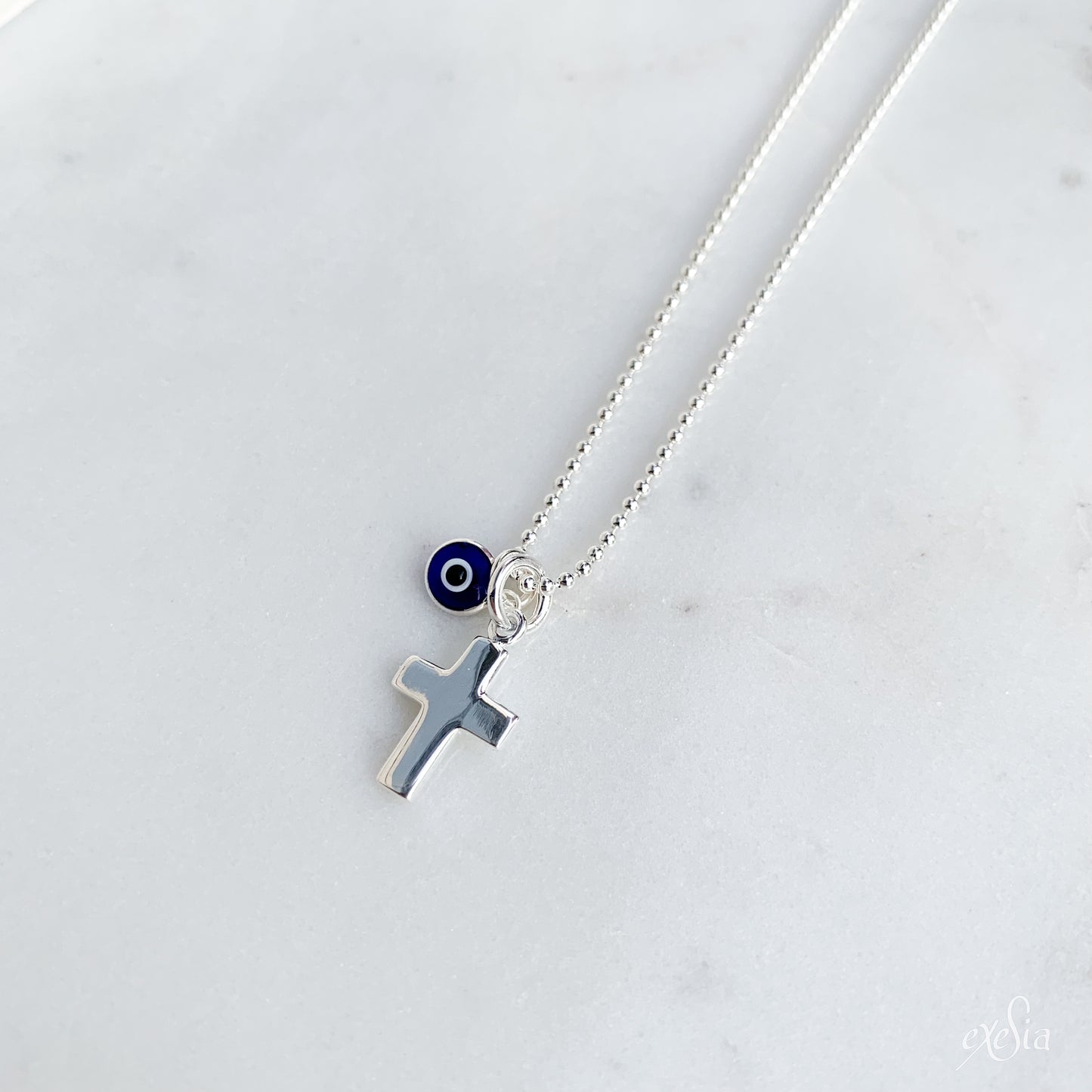 Kids Sterling Silver Mati-Cross Necklace