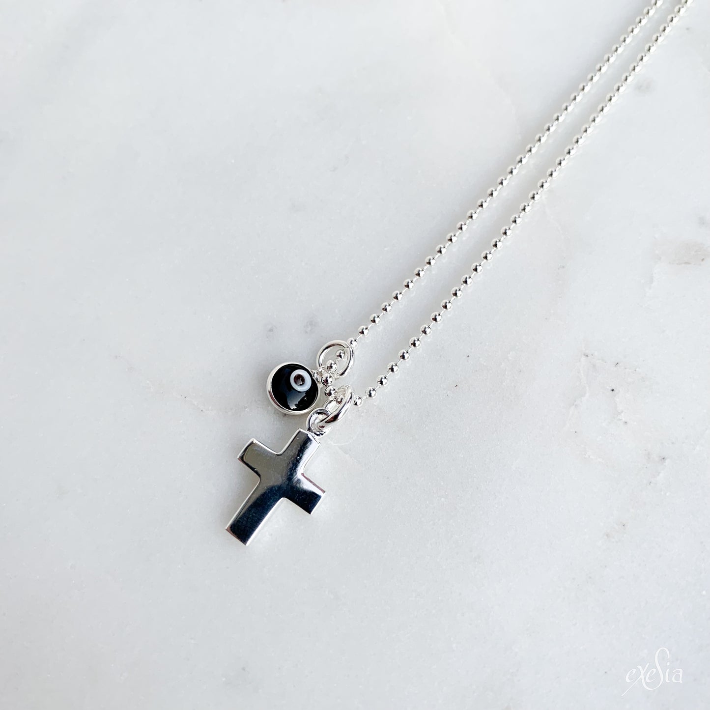 Kids Sterling Silver Mati-Cross Necklace