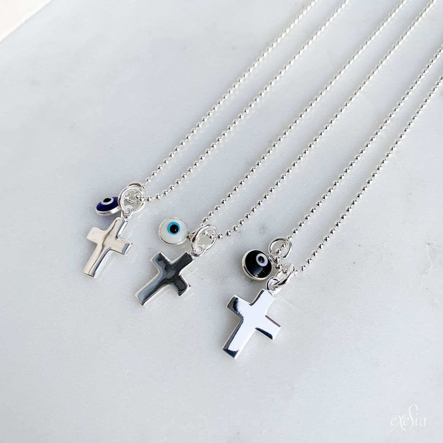 Kids Sterling Silver Mati-Cross Necklace