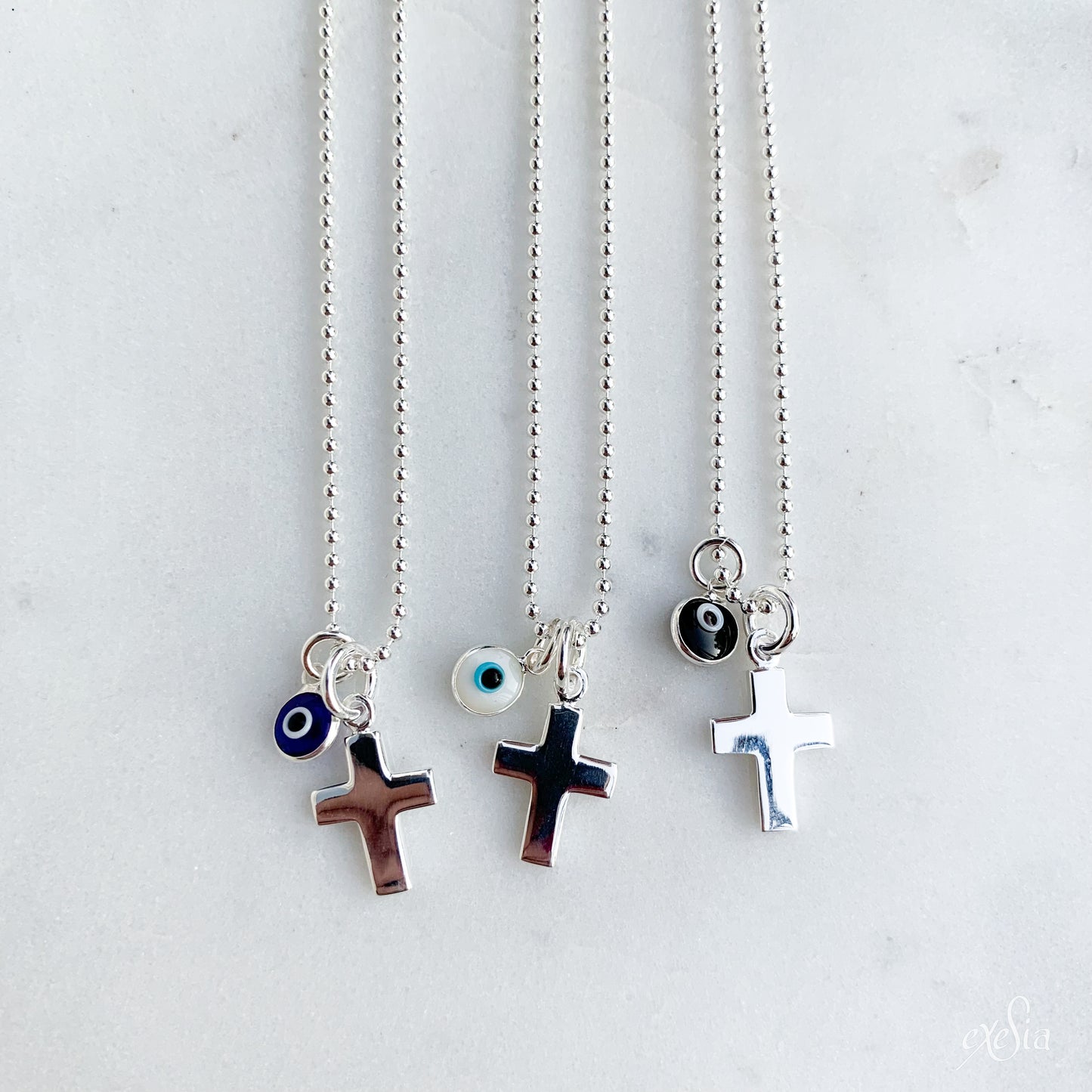 Kids Sterling Silver Mati-Cross Necklace