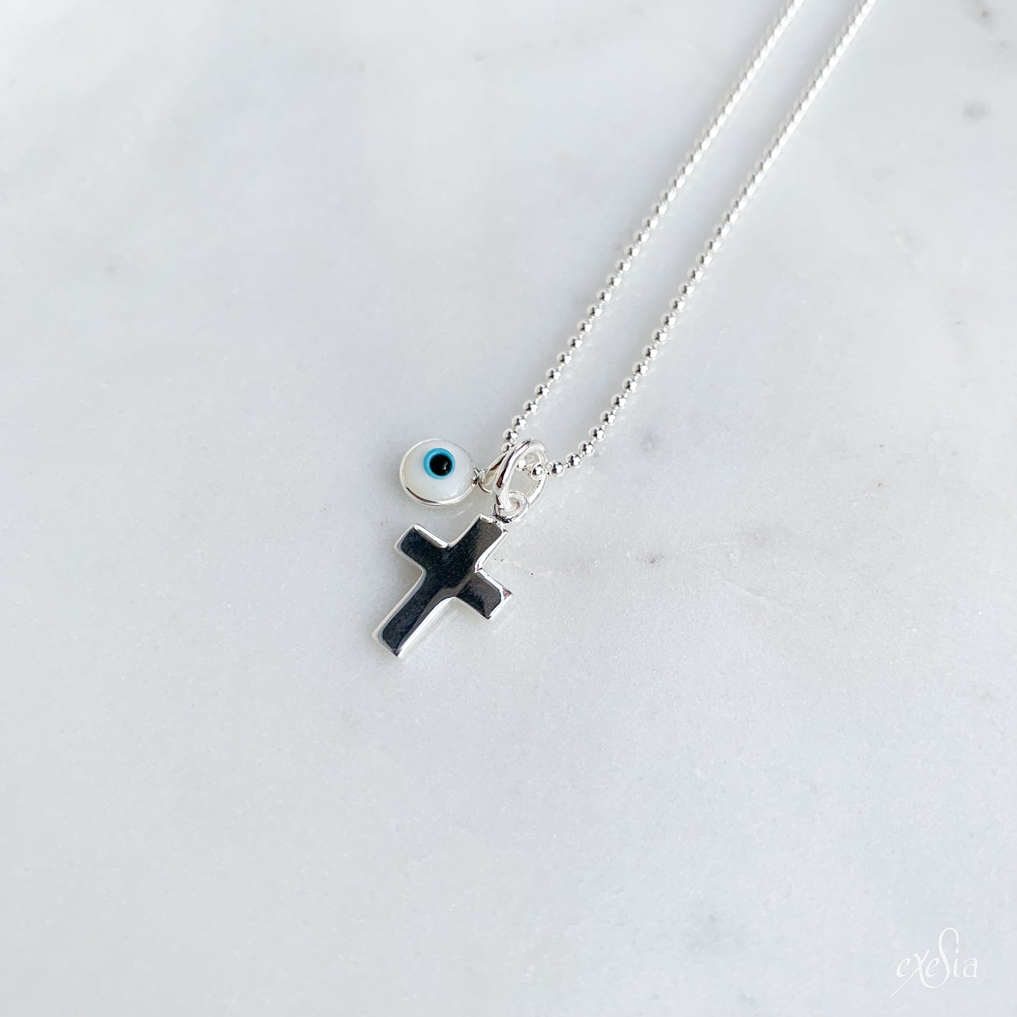 Kids Sterling Silver Mati-Cross Necklace