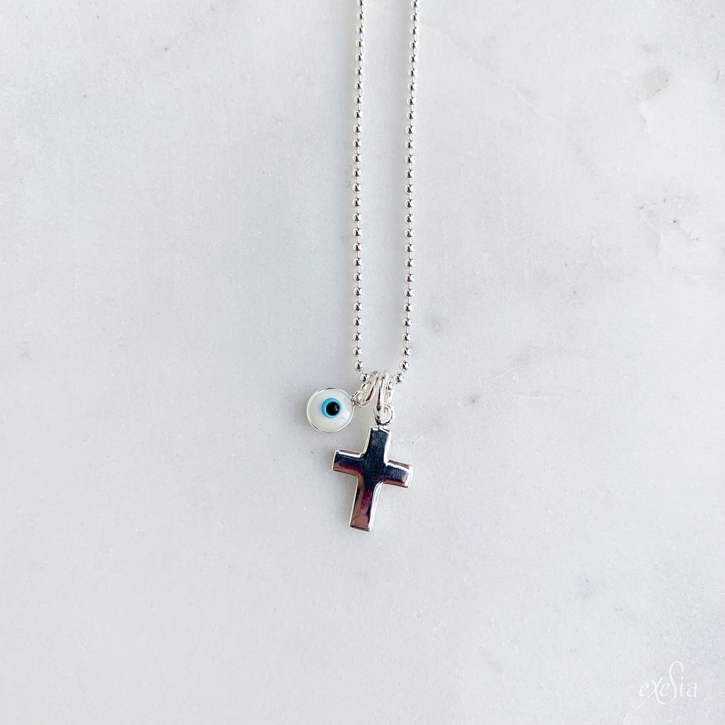 Kids Sterling Silver Mati-Cross Necklace