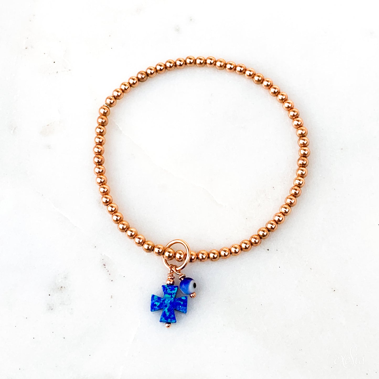 Mikonos Navy Cross Mati Bracelet