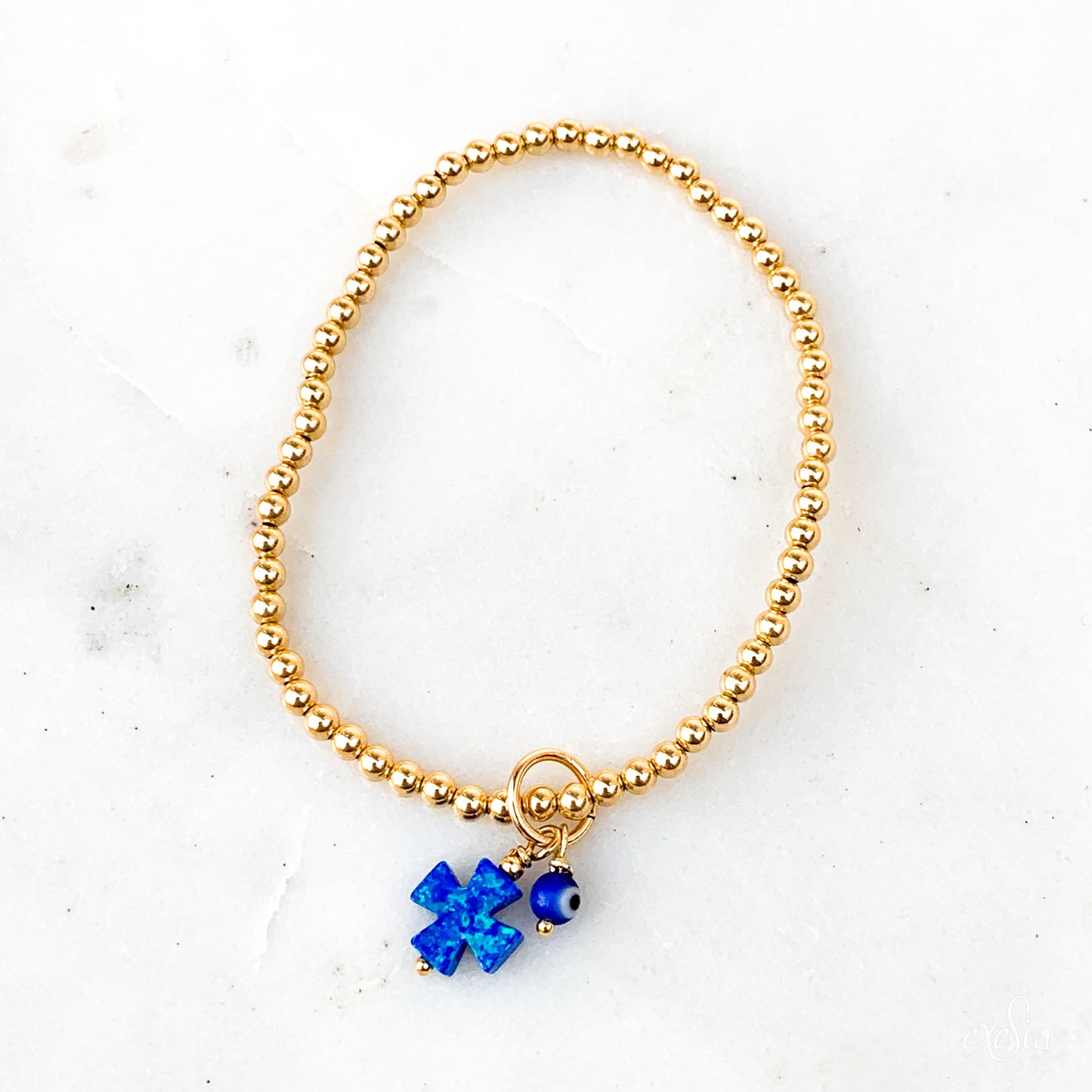 Mikonos Navy Cross Mati Bracelet