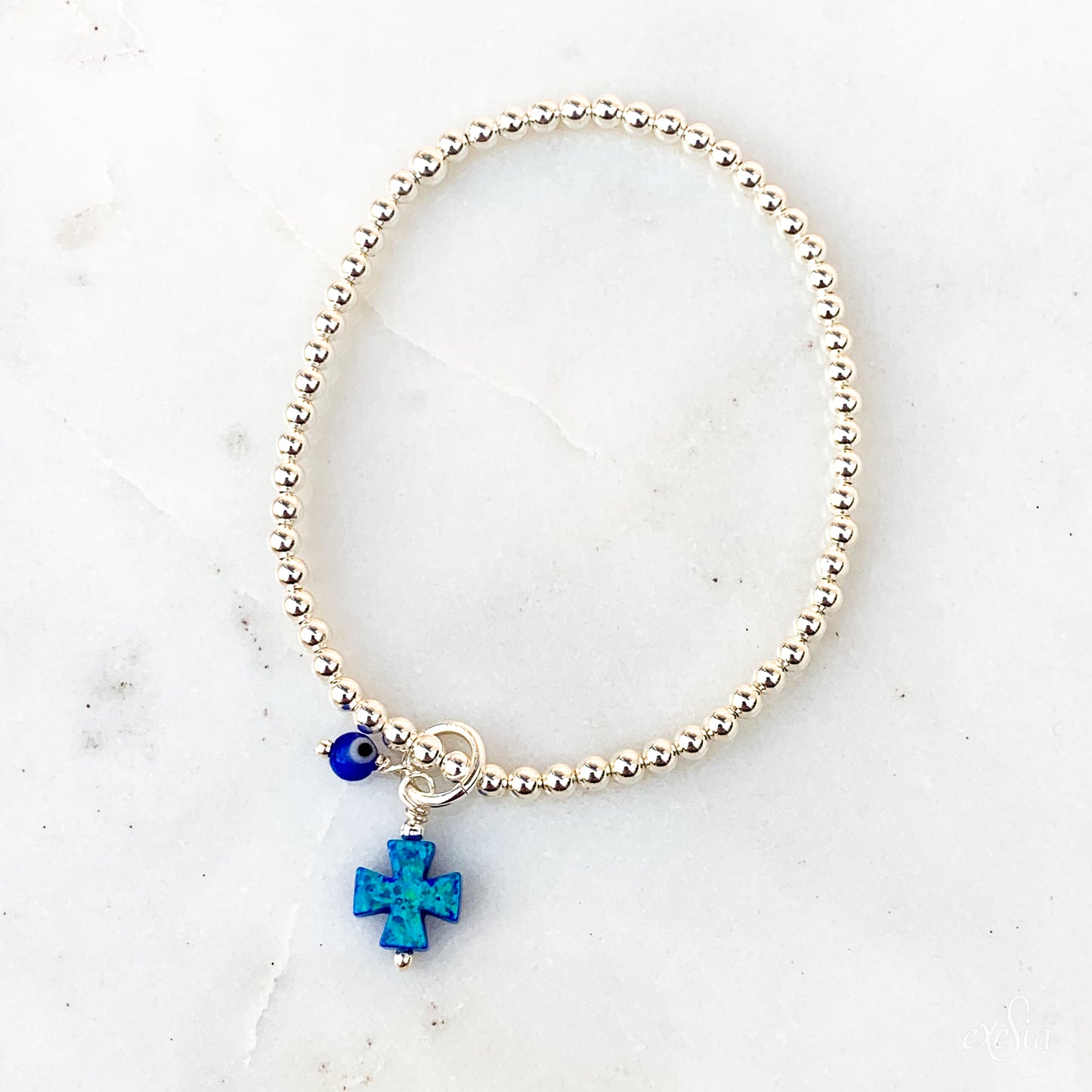 Mikonos Navy Cross Mati Bracelet