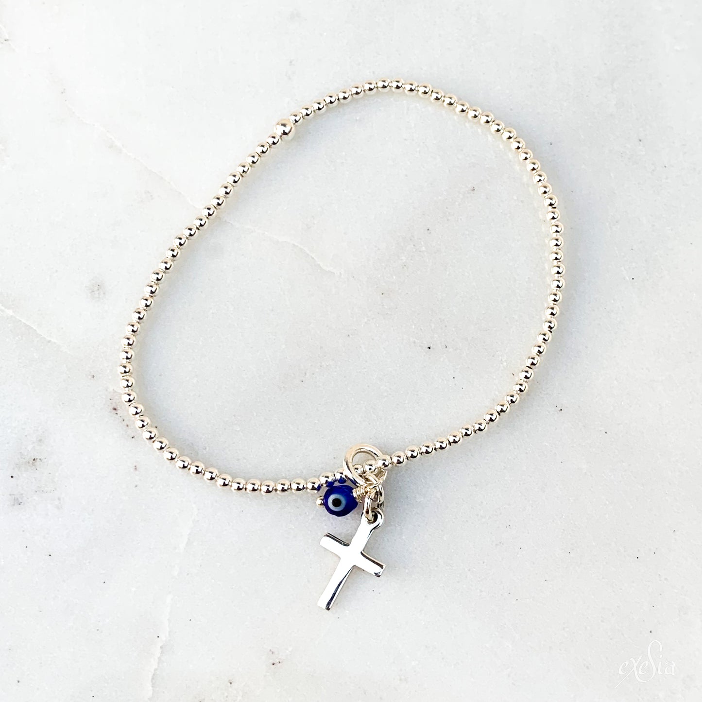 Mini Cross and Mati Bracelet