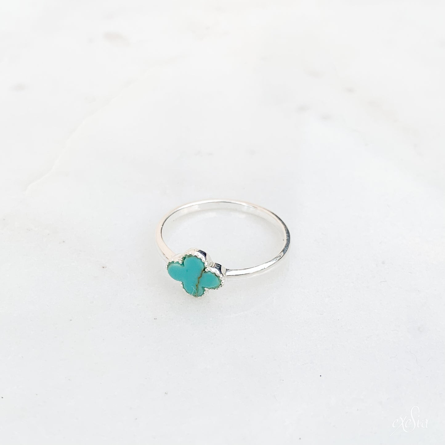 Turquoise Clover Ring