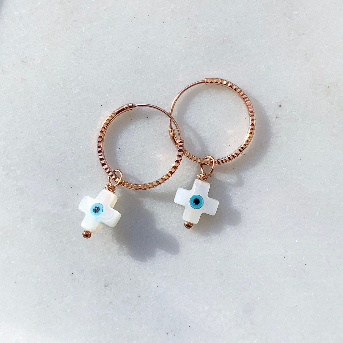 Maya Square Cross Hoops