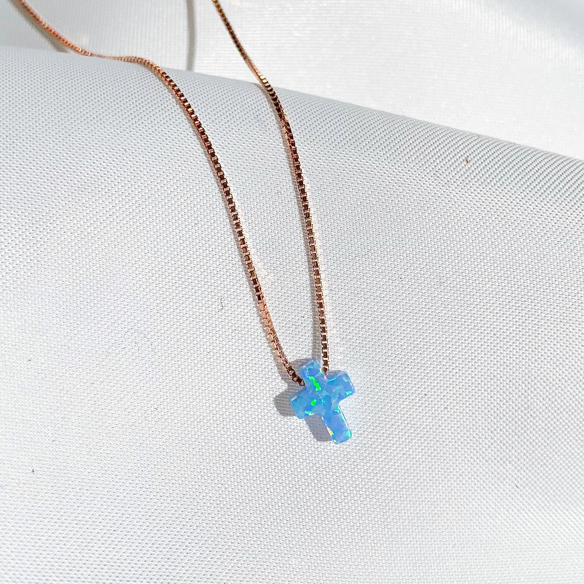 Paros Opalite Medium Cross Necklace