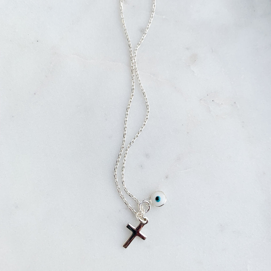 Tiny Cross Mati Necklace