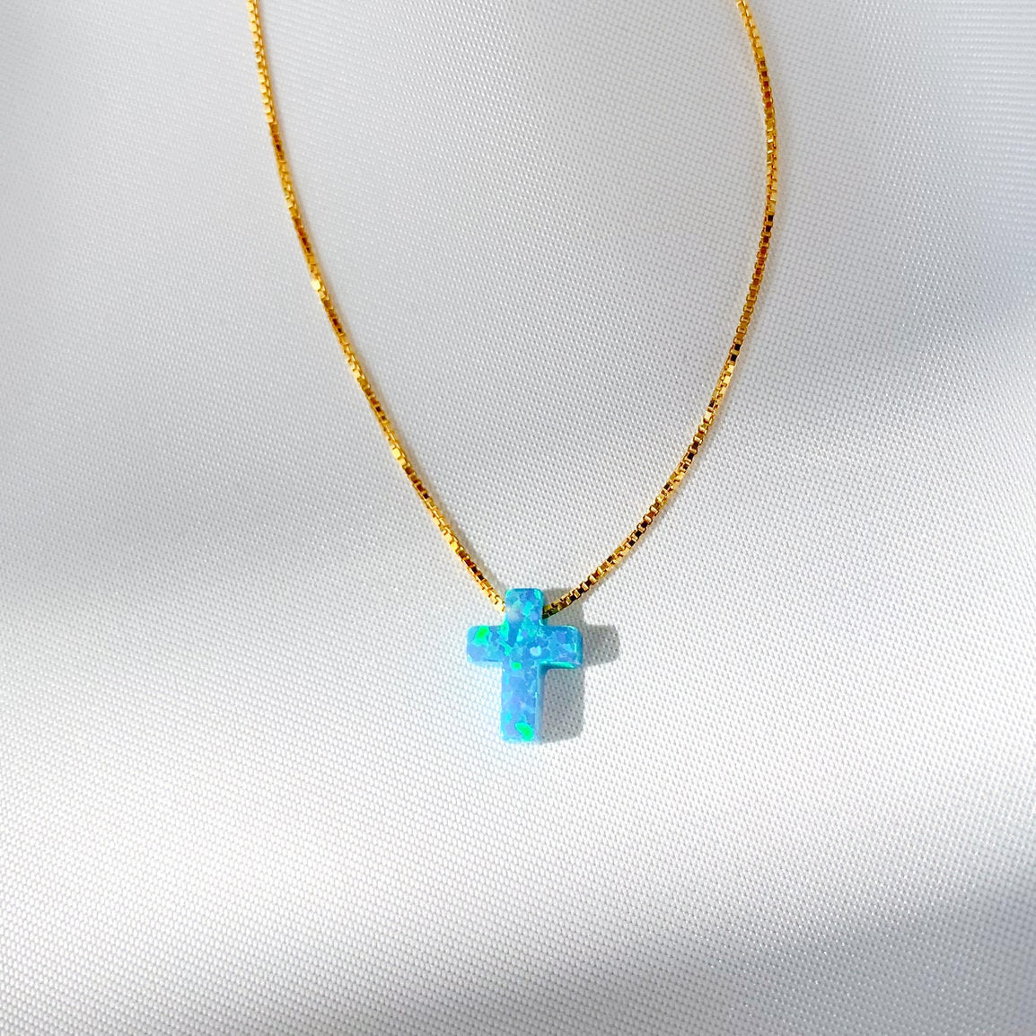 Paros Opalite Medium Cross Necklace