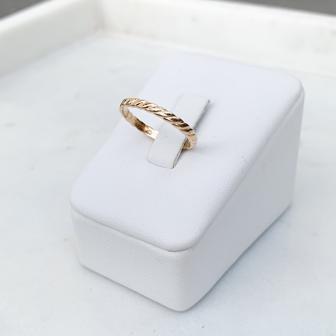 Thin Gold Twist Band Ring