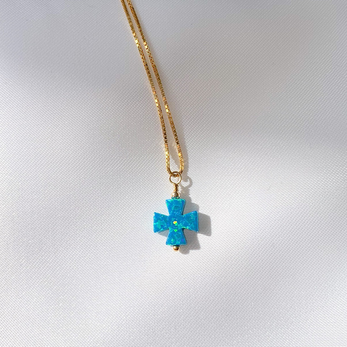 Mikonos Opalite Cross Pendant Necklace