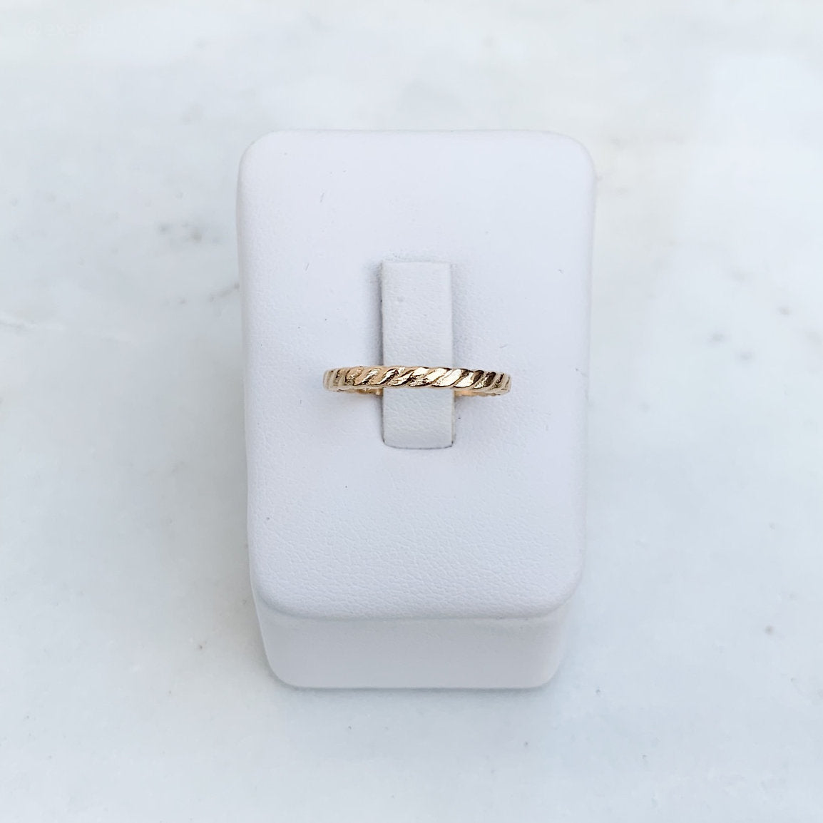 Thin Gold Twist Band Ring