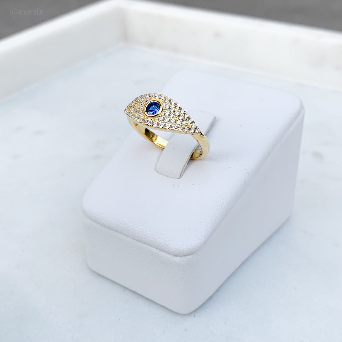 CZ Almond Eye Ring