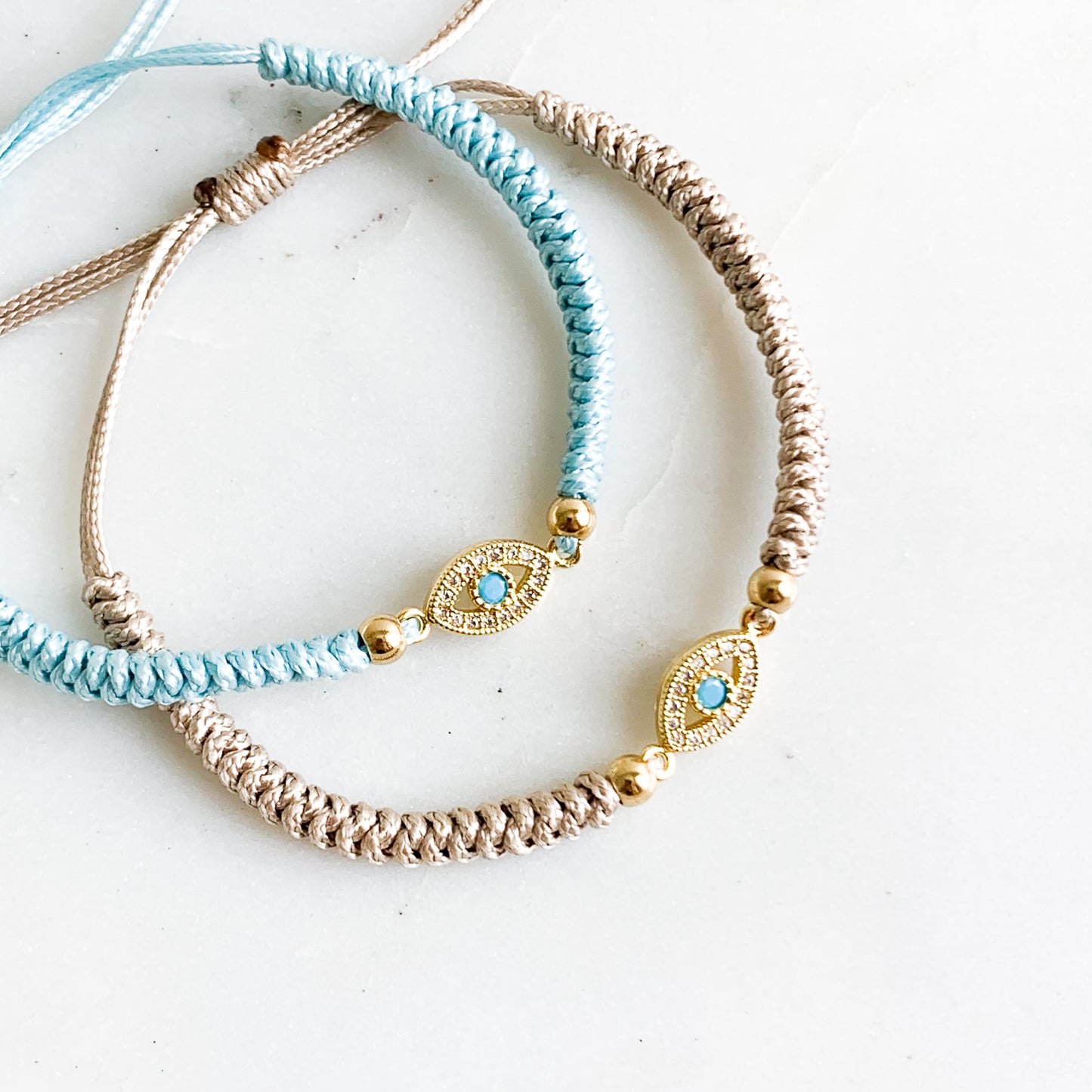 Turquoise Stone Cubic Zirconia Mati Cord Bracelet