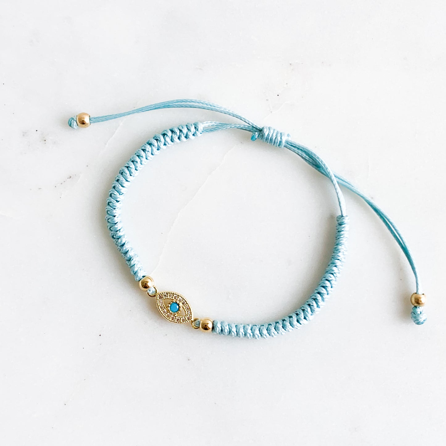 Turquoise Stone Cubic Zirconia Mati Cord Bracelet