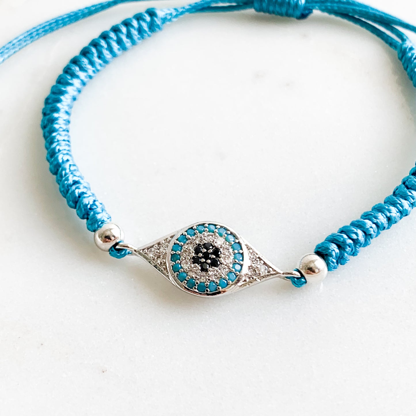 Turquoise Cubic Zirconia Mati Cord Bracelet
