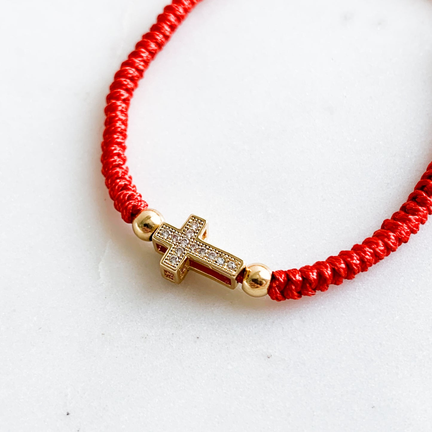 Sparkle Cross Cord Bracelet