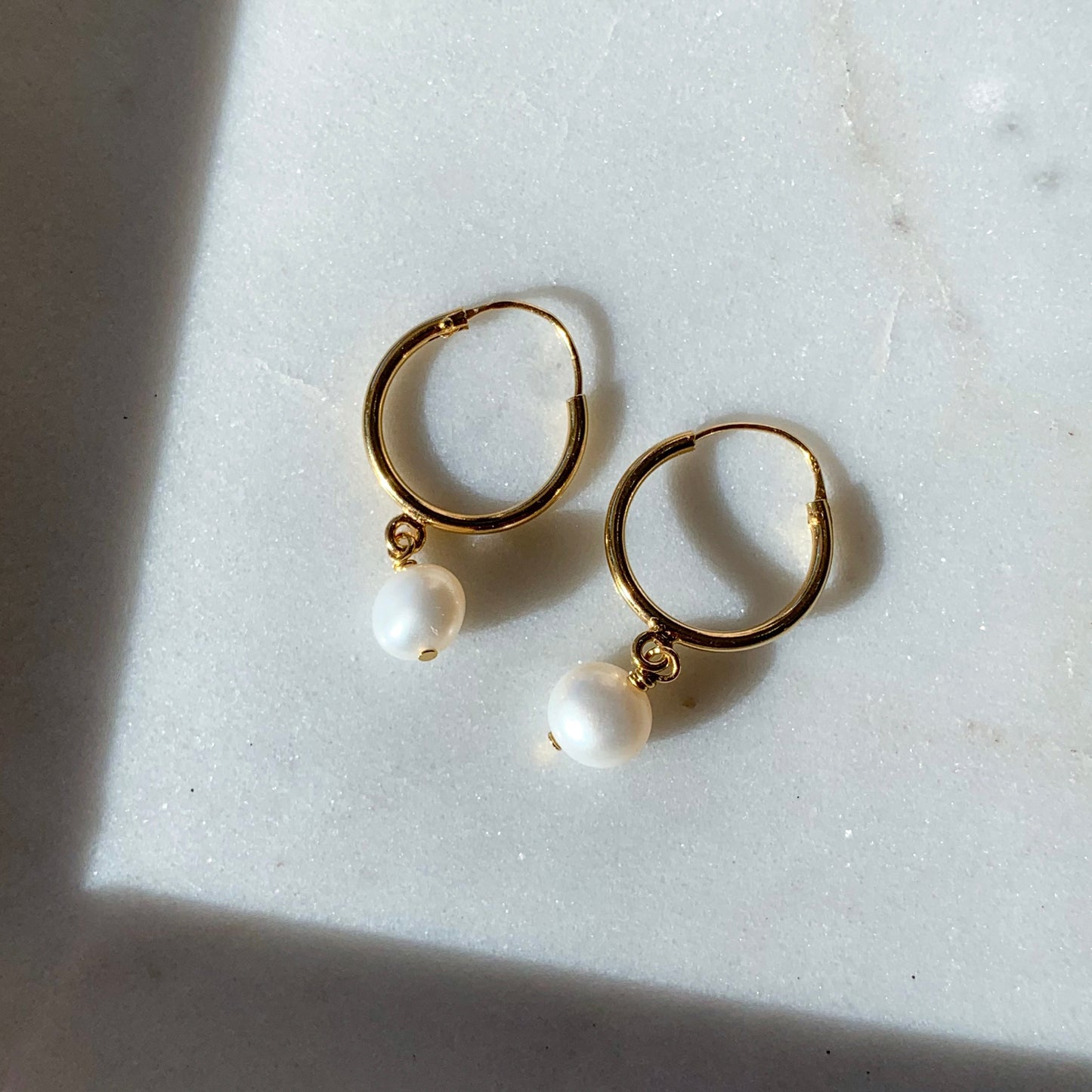 Mini Pearl Hoops
