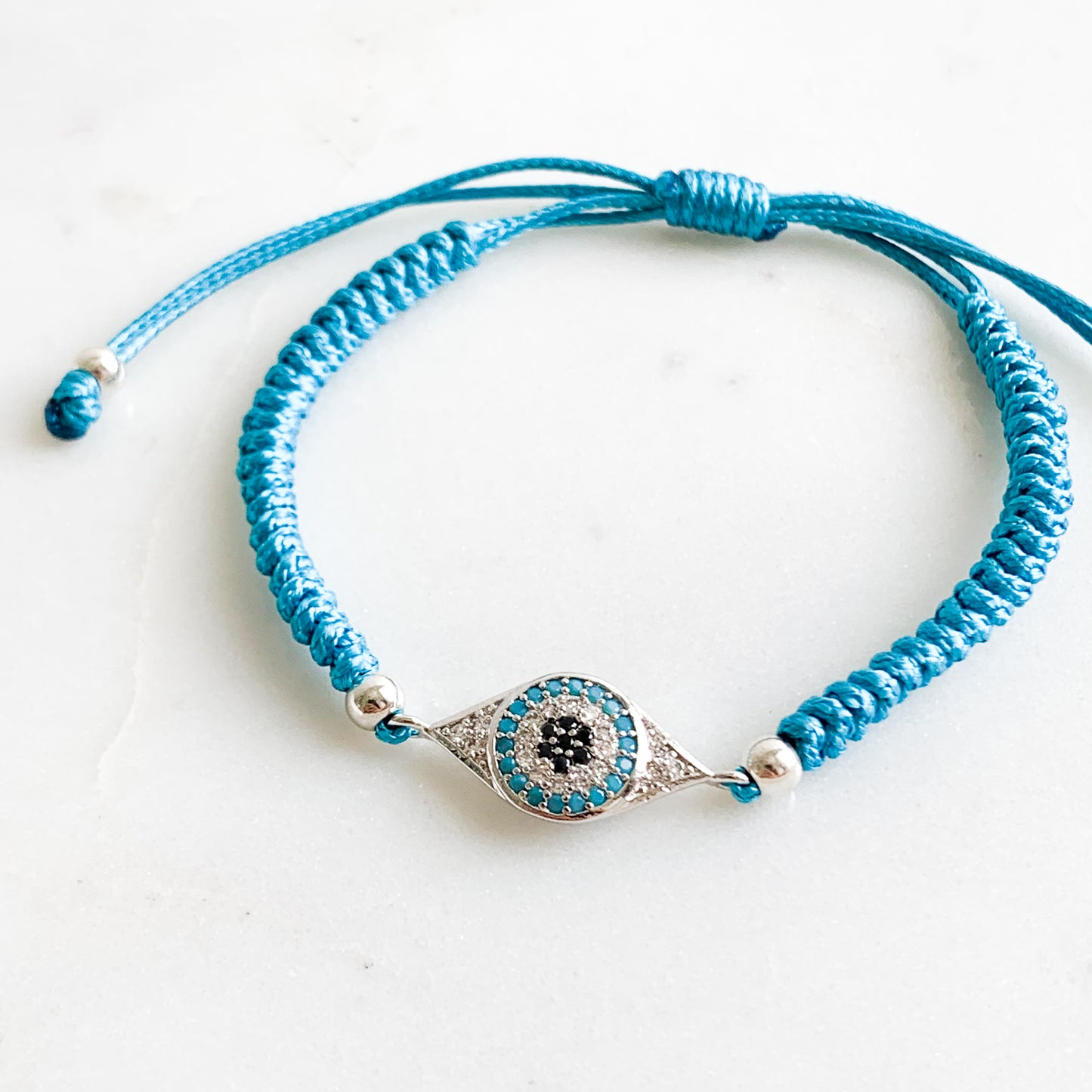 Turquoise Cubic Zirconia Mati Cord Bracelet