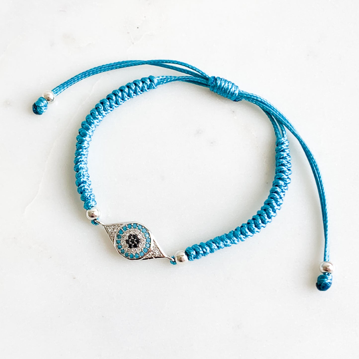 Turquoise Cubic Zirconia Mati Cord Bracelet