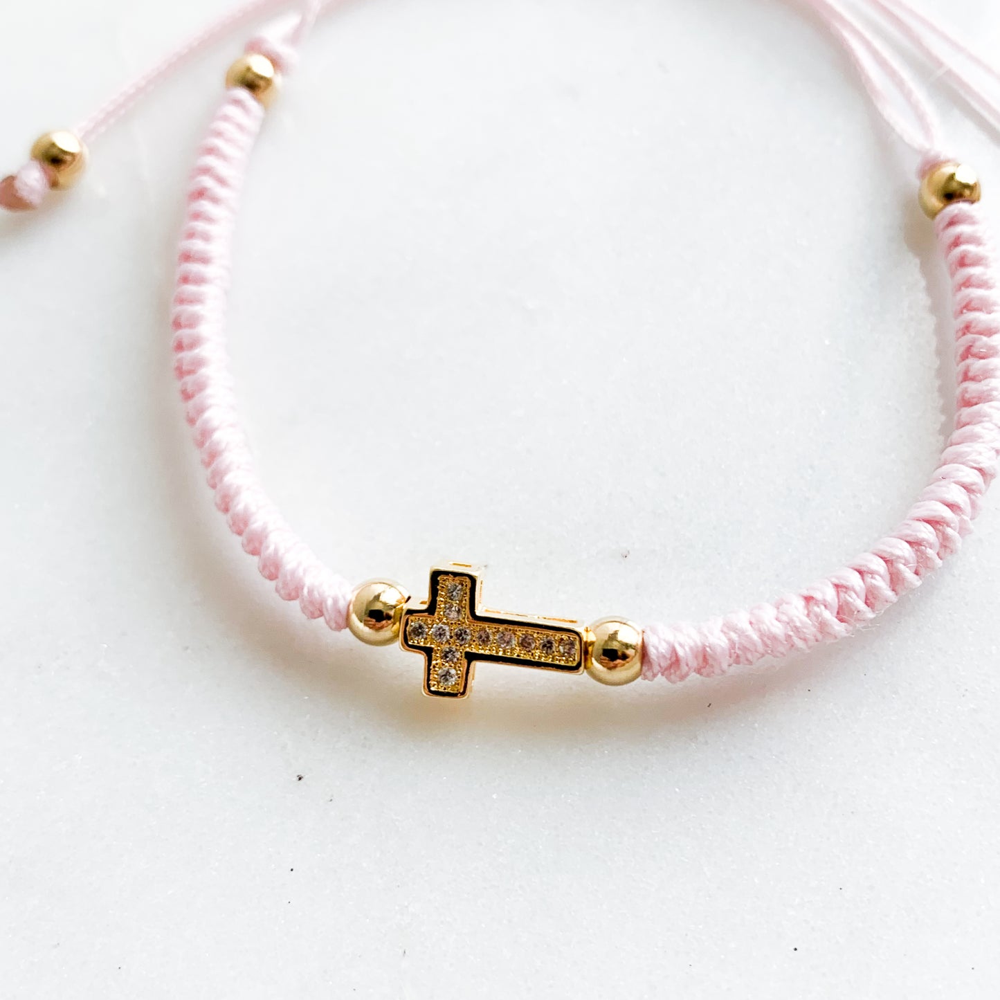 Sparkle Cross Cord Bracelet