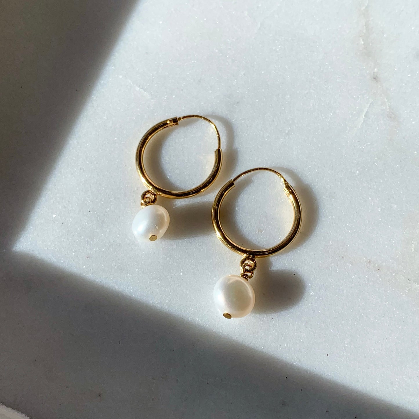 Mini Pearl Hoops