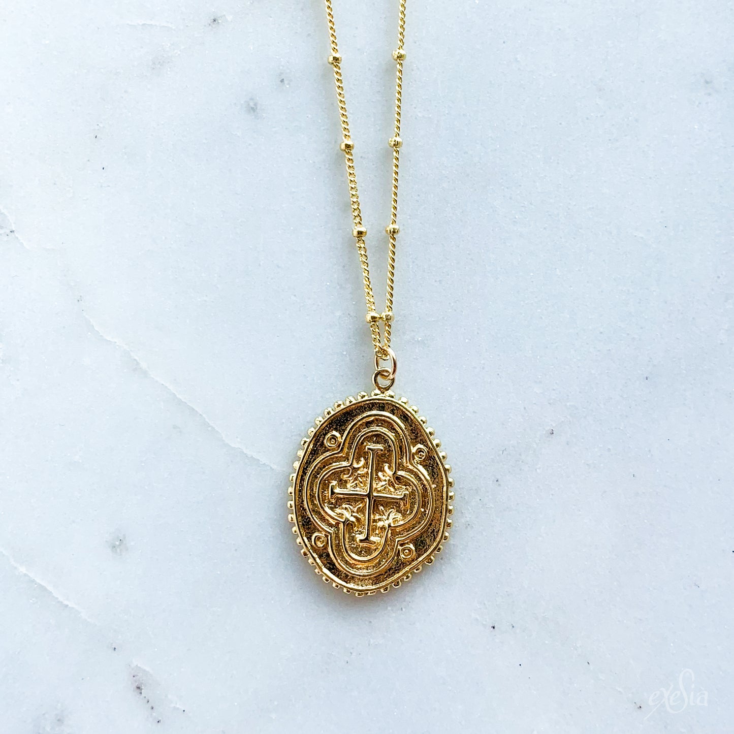 Byzantine Cross Pendant Necklace