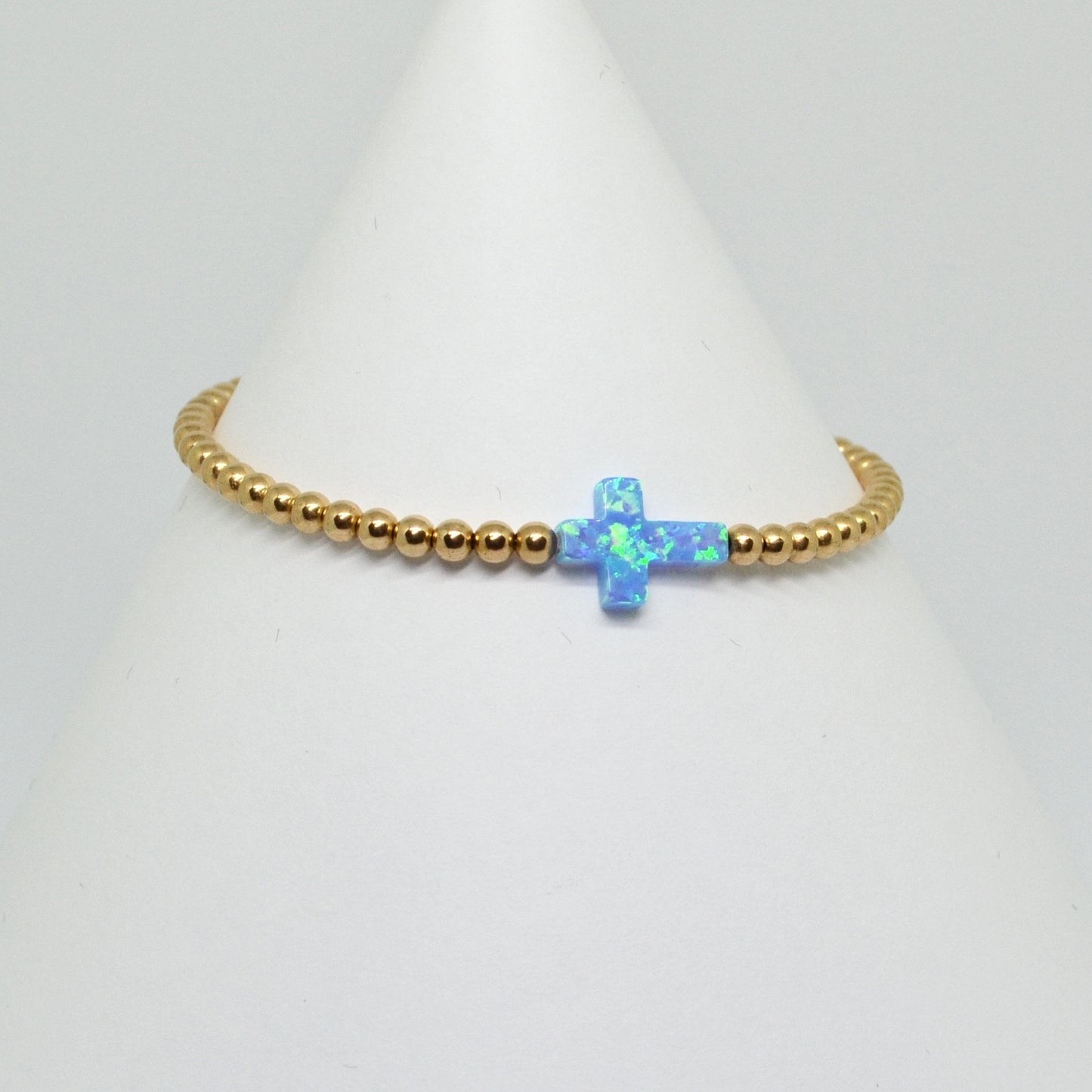 Opalite Side Cross Bracelet