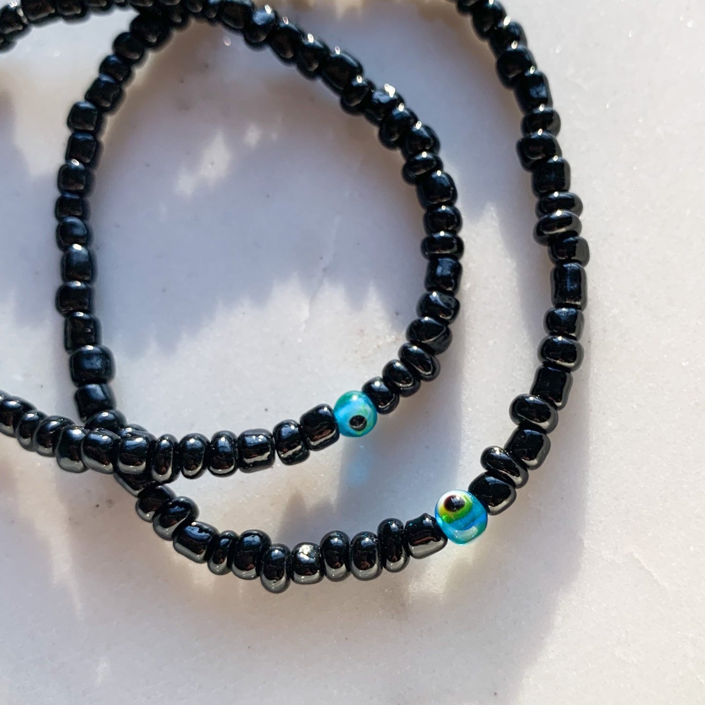 Black Seed Bead Mati Bracelet