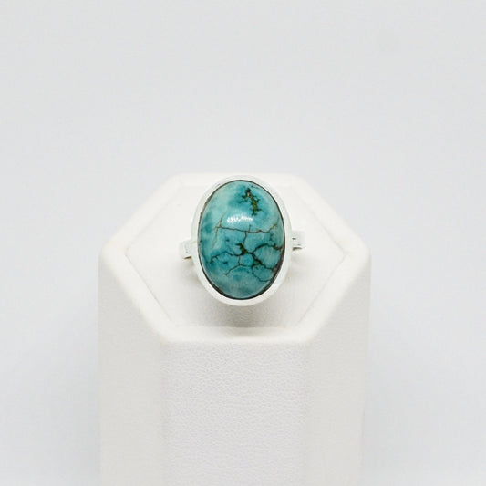 Sterling Silver Turquoise Oval Statement Ring