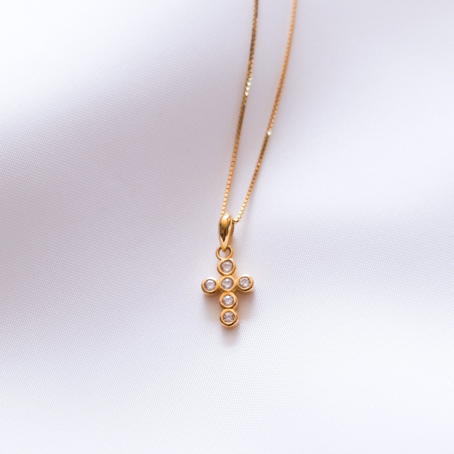 Pave CZ Medium Cross Necklace