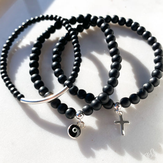 Adonis Silver Blackstone Bracelet