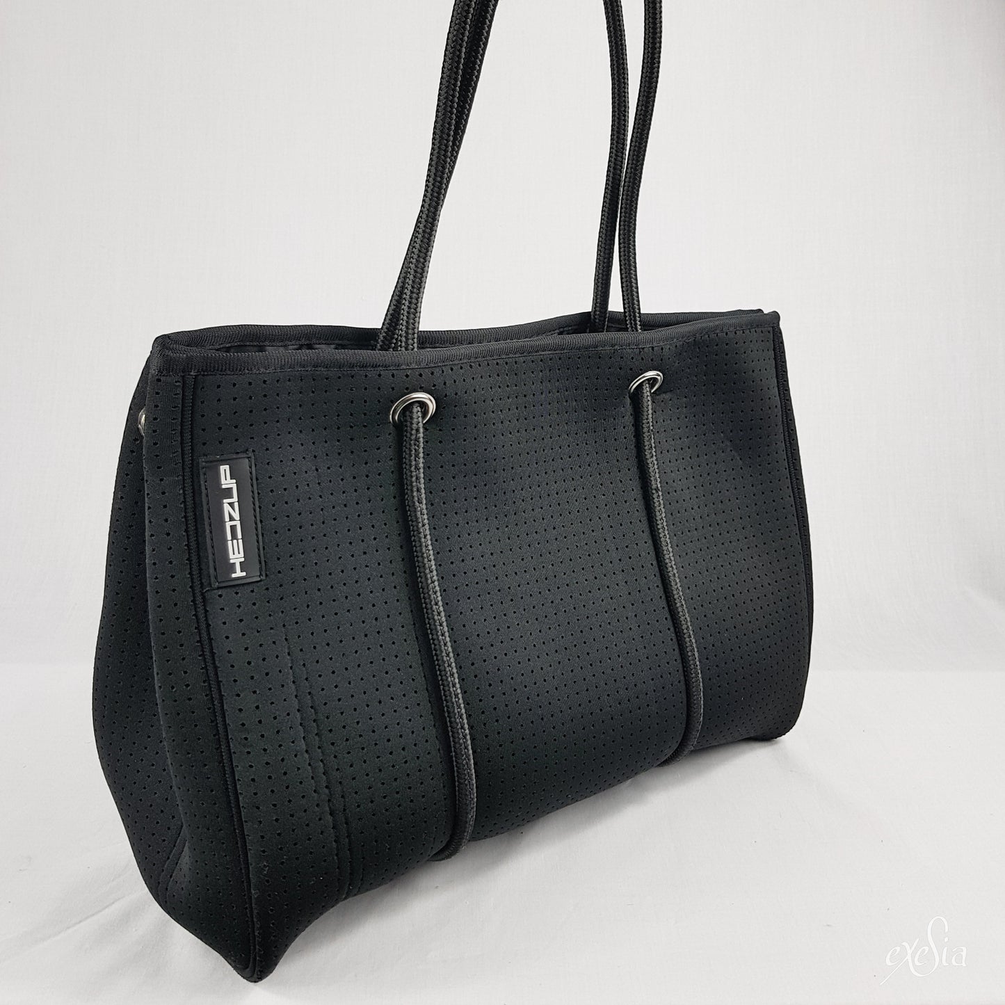 Medium Black Neoprene Tote Bag