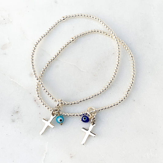 Mini Cross and Mati Bracelet