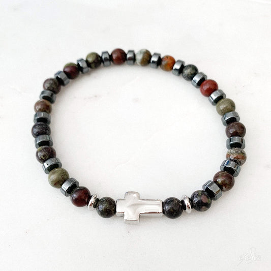 Odysseus Steel Cross Bracelet