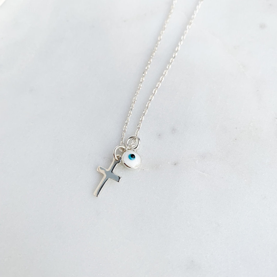 Tiny Cross Mati Necklace