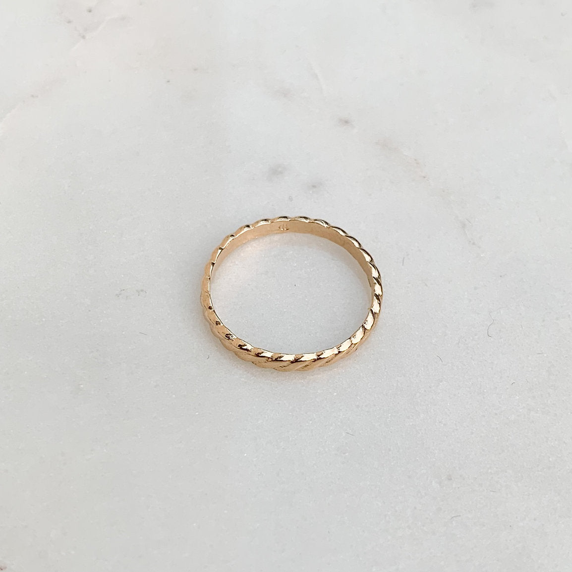 Thin Gold Twist Band Ring
