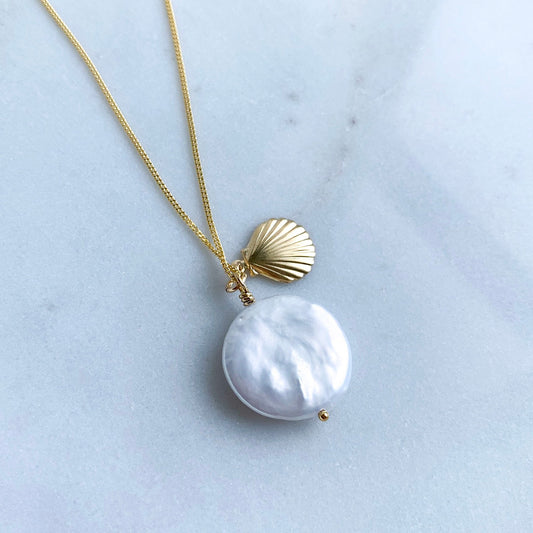 Fan Shell Pearl Necklace