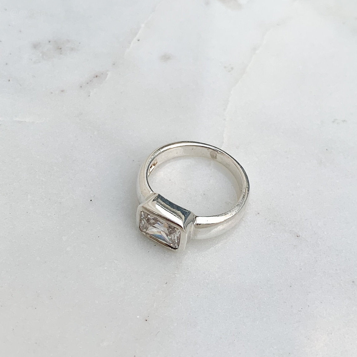 Rectangle CZ Ring