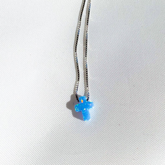 Tinos Opalite Mini Cross Necklace